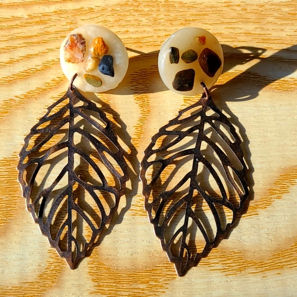 Jewelry - Boho Metal Feather Earrings
